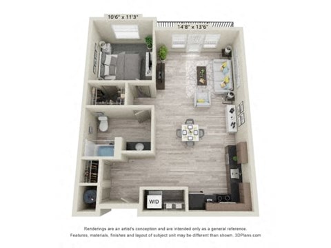 a 1 bedroom floor plan  villas at spring creek